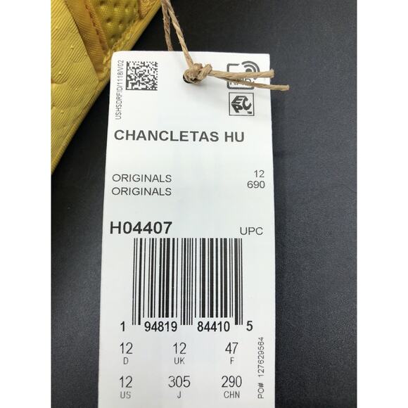 NWT Adidas Originals Pharrell Mens 12 Yellow Chancletas HU Boost Slides HO4407 - Picture 12 of 12